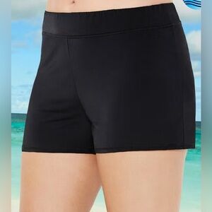 Swimsuits for All Chlorine Resistant Banded Black Swim Shorts Sz 18